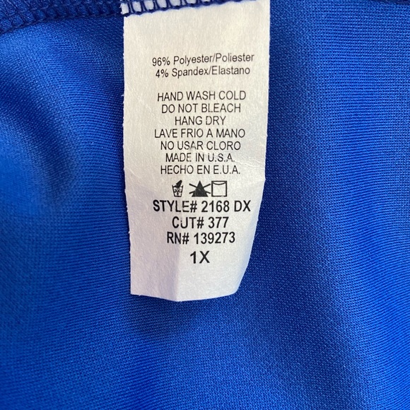 Royal Blue Peplum Short Sleeve Icon Dress 1X NWT - Picture 12 of 12